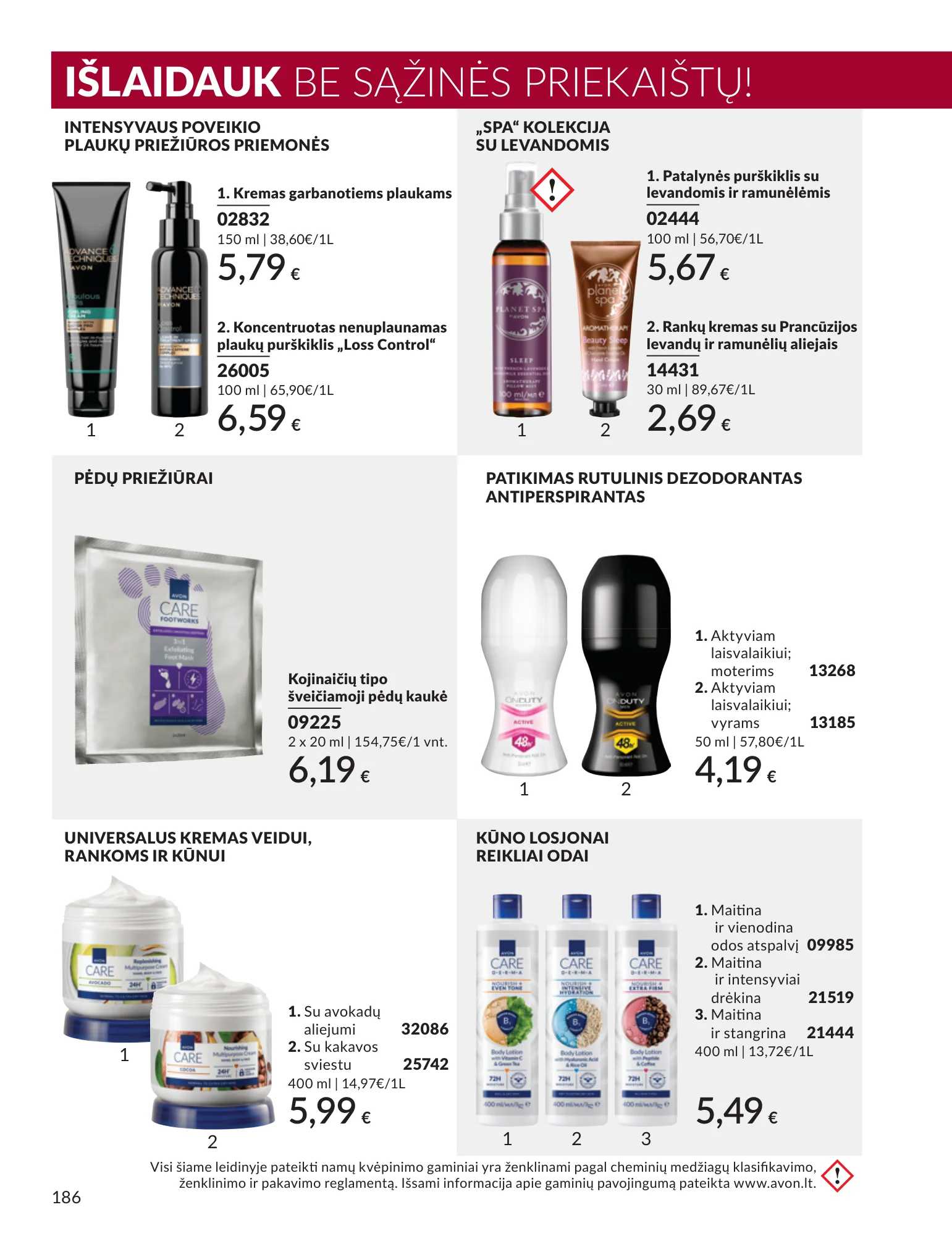 Avon akcijų leidinys, 186 puslapis