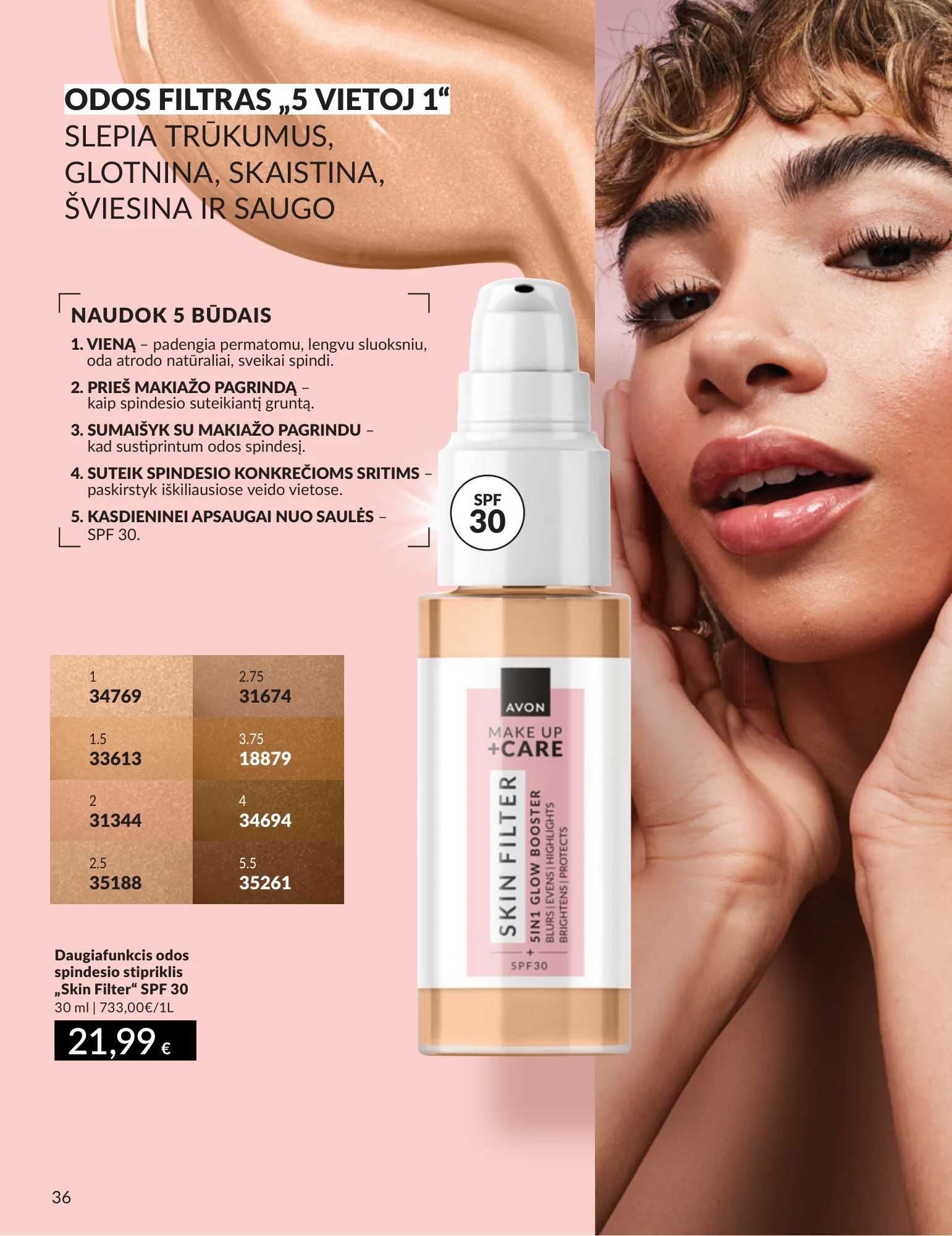 Avon akcijų leidinys, 36 puslapis