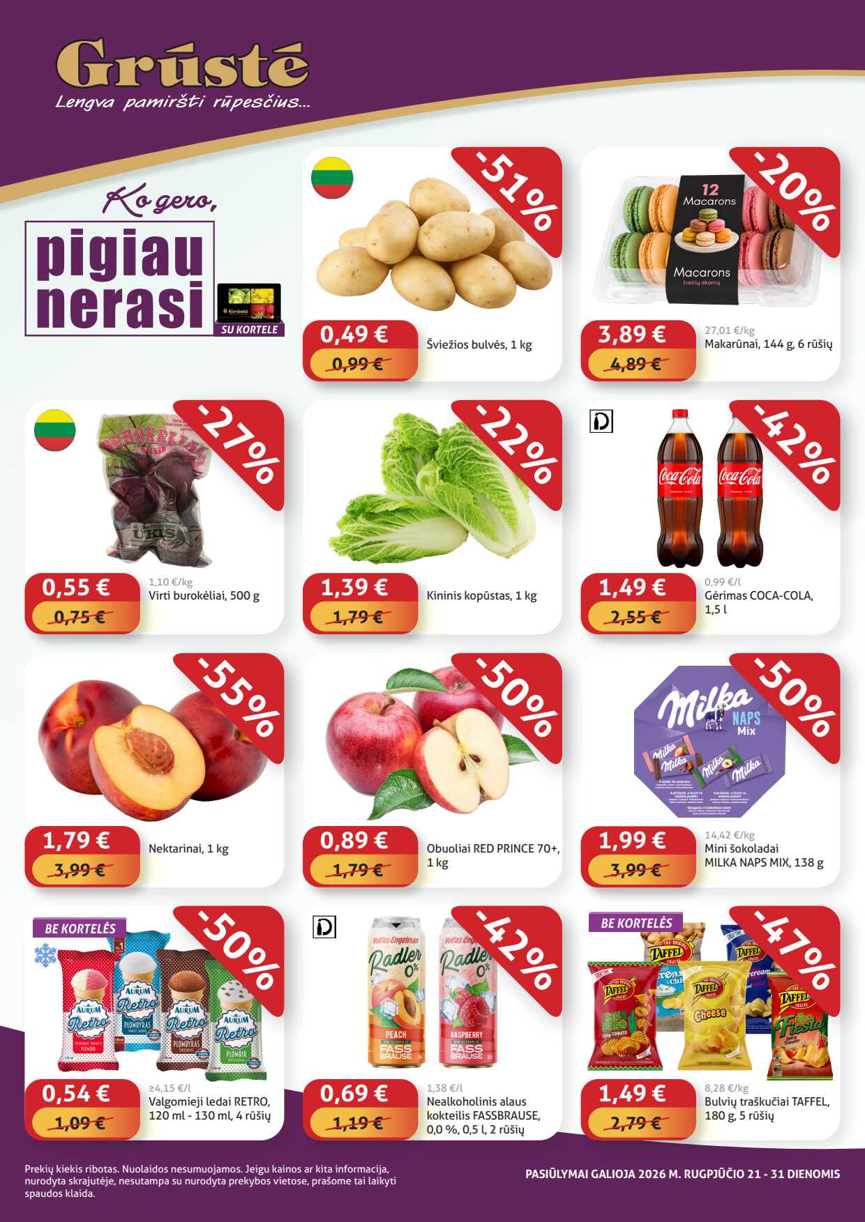 Akcijų leidinys Grūstė „Pigiau nerasi“ akcijų leidinys