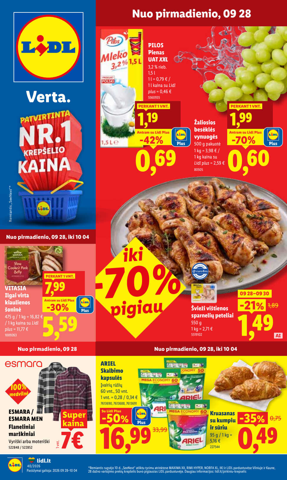 Lidl akcijų leidinys „Maisto prekių pasiūlymai“ akcijų leidinys