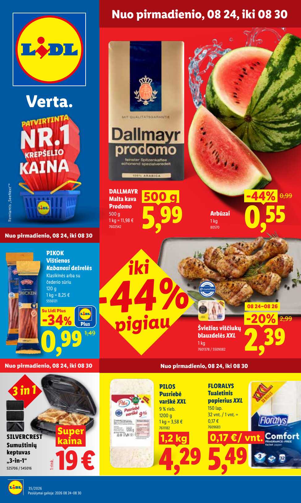 Akcijų leidinys Lidl „Maisto prekių pasiūlymai“ akcijų leidinys