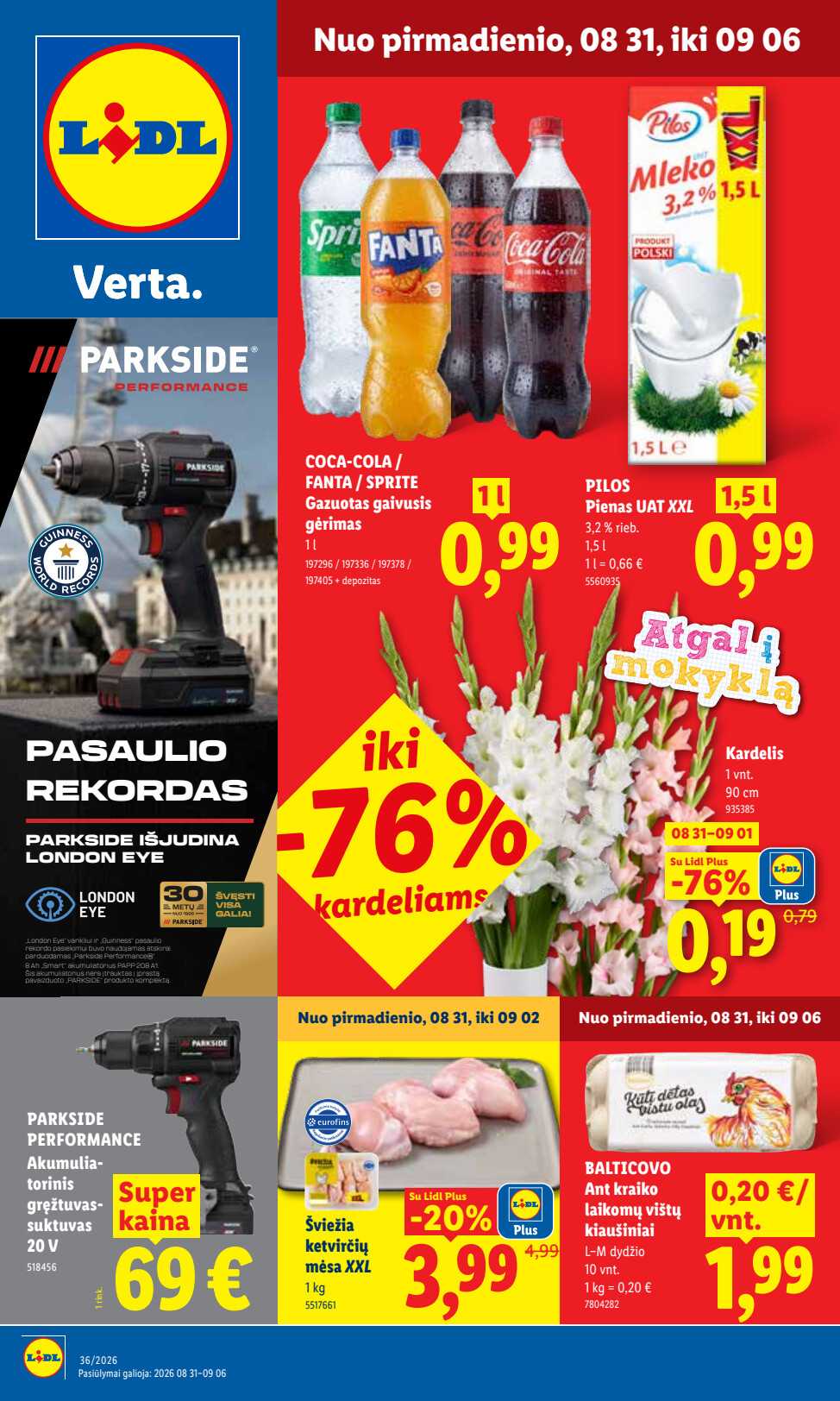 Akcijų leidinys Lidl „Maisto prekių pasiūlymai“ akcijų leidinys