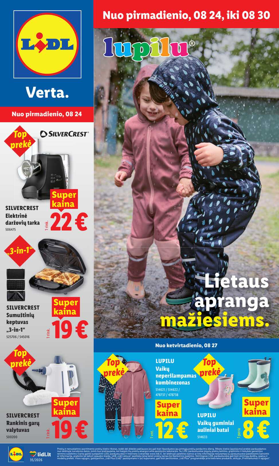 Akcijų leidinys Lidl „Ne maisto prekių pasiūlymai“ akcijų leidinys