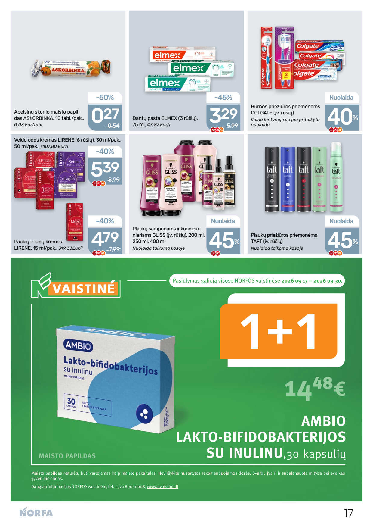 Norfa akcijų leidinys, 17 puslapis