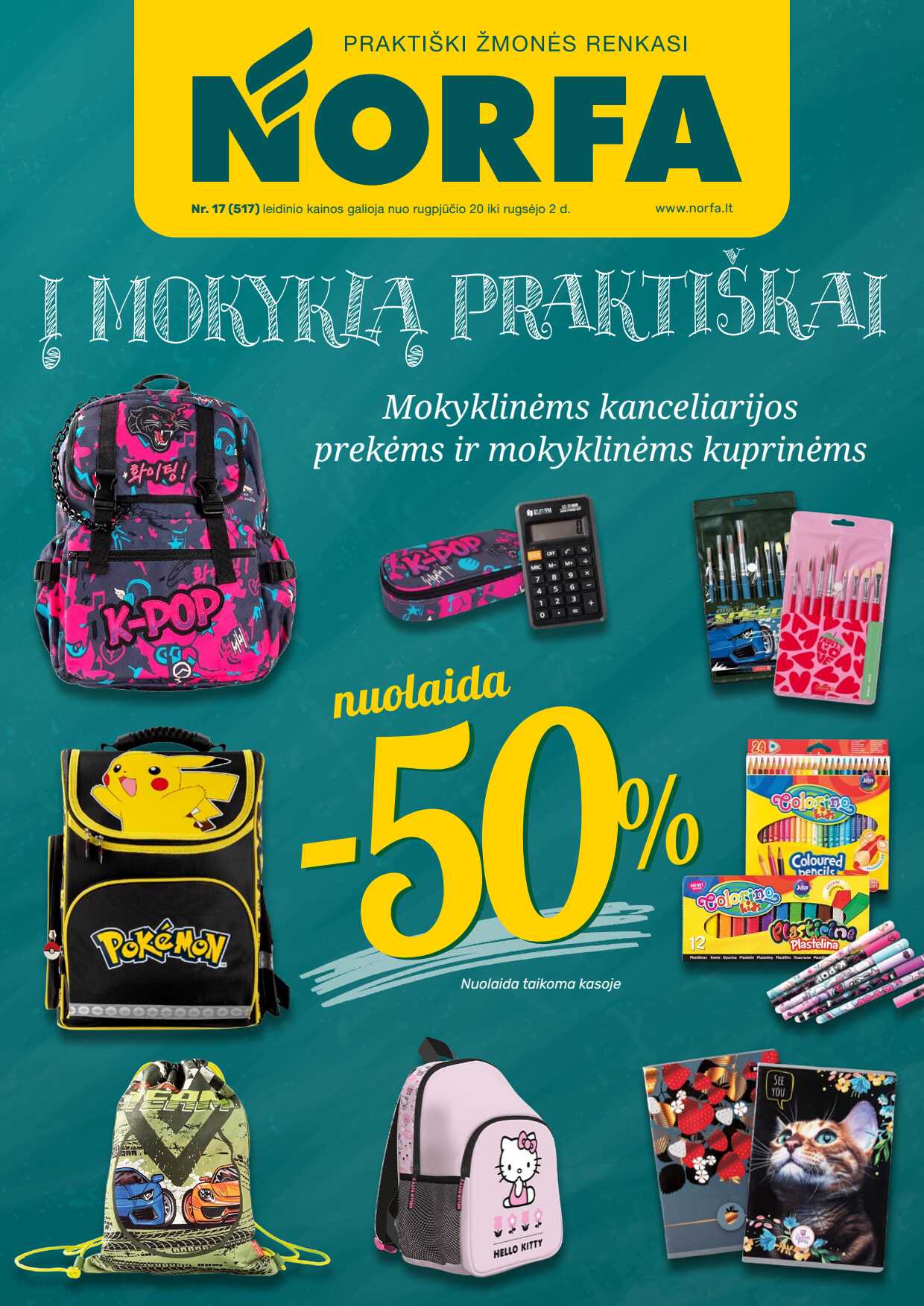 Akcijų leidinys Norfa „Į mokyklą praktiškai“ akcijų leidinys