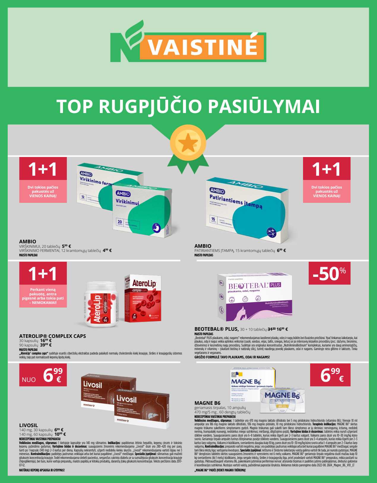 Akcijų leidinys Norfos Vaistinės rugpjūčio mėnesio akcijų leidinys