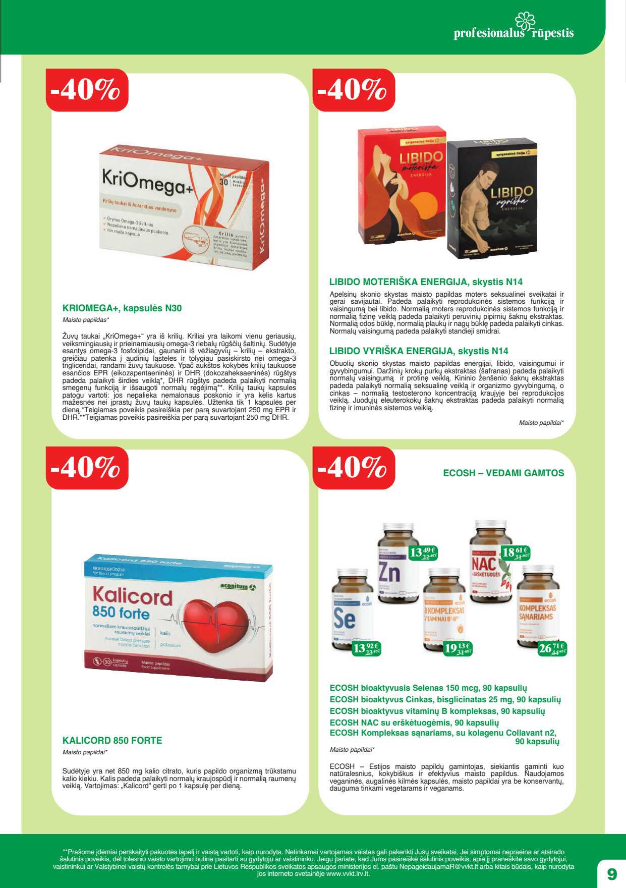 Ramunėlės vaistinė akcijų leidinys, 9 puslapis