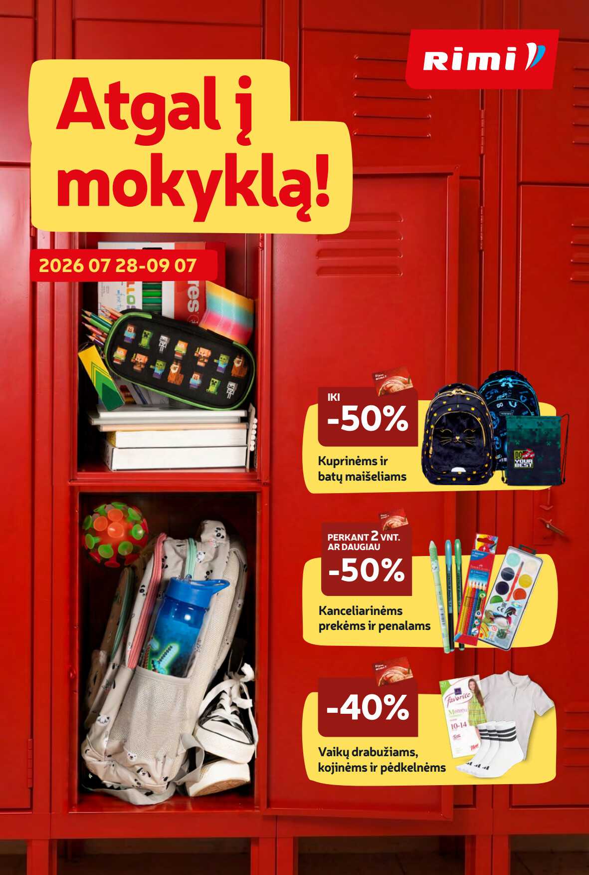 Akcijų leidinys Rimi akcijų leidinys "Atgal į MOKYKLĄ!"
