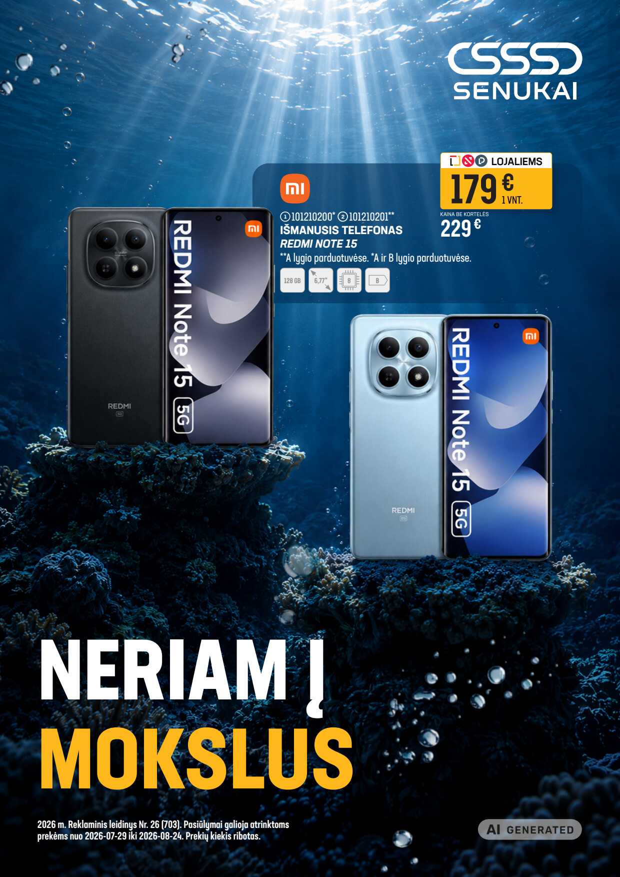 Akcijų leidinys Senukai „Neriam į mokslus“ akcijų leidinys