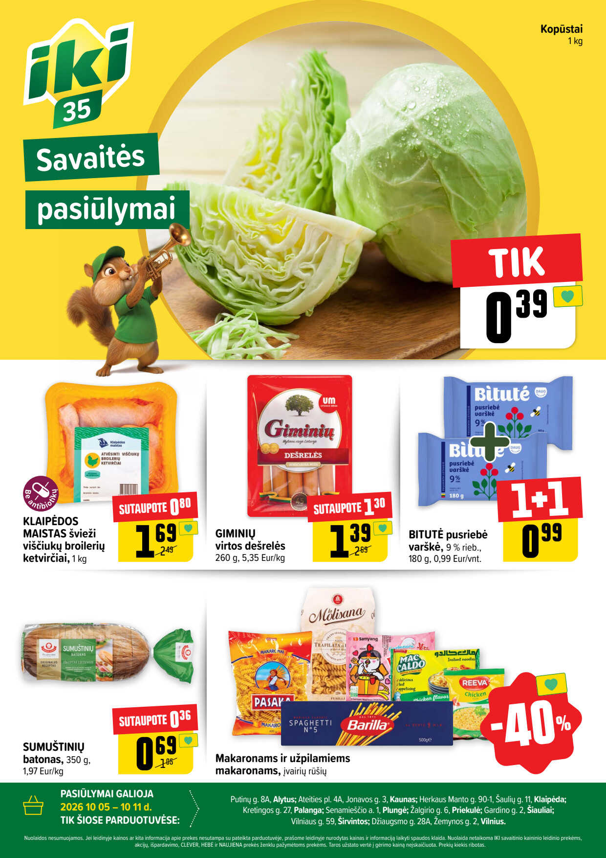Iki akcijų leidinys „Savaitės pasiūlymai“, 1 puslapis
