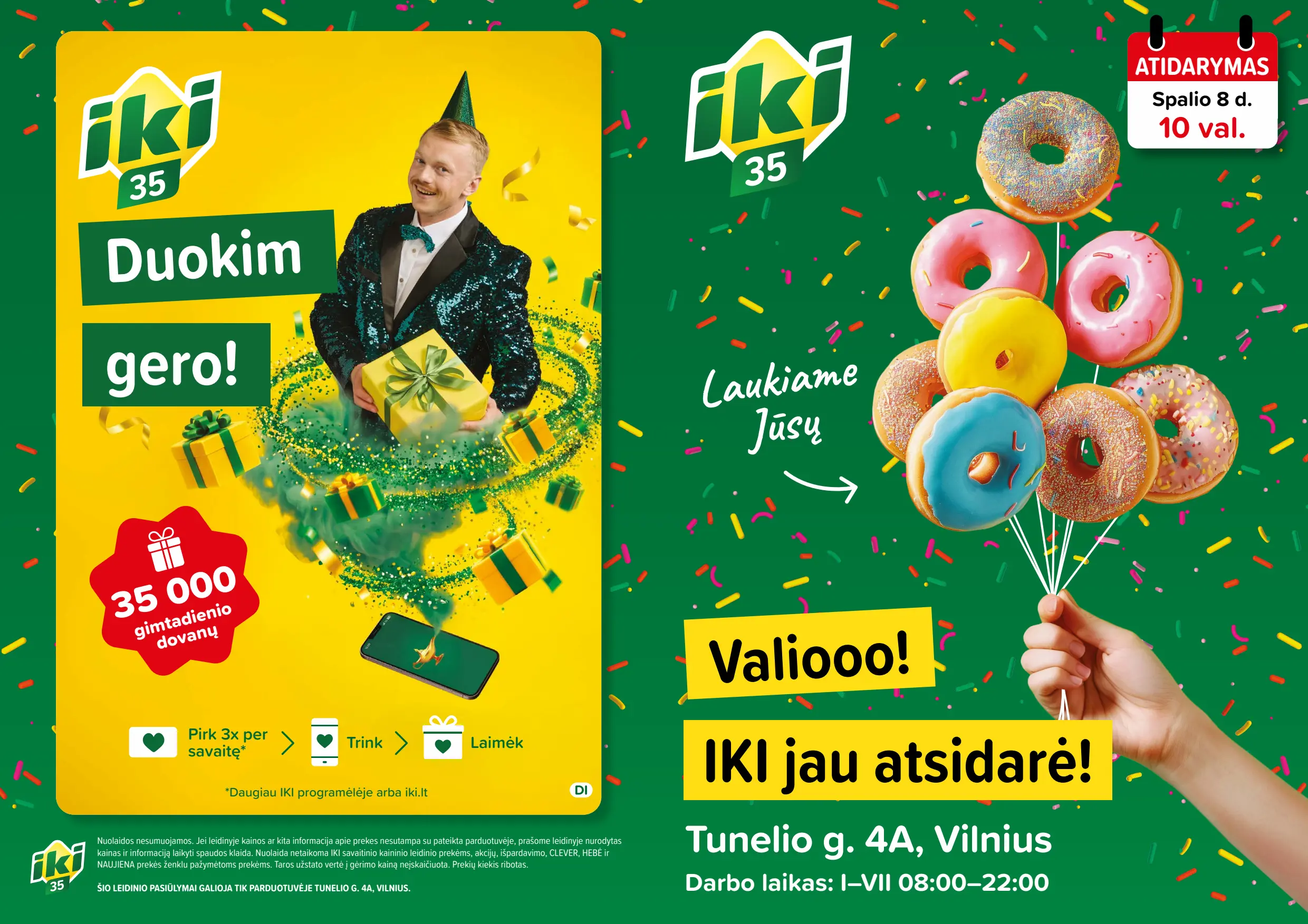Iki akcijų leidinys „Specialūs pasiūlymai IKI Tunelio parduotuvės klientams“, galioja nuo spalio 8 d. iki spalio 11 d., 1 puslapis