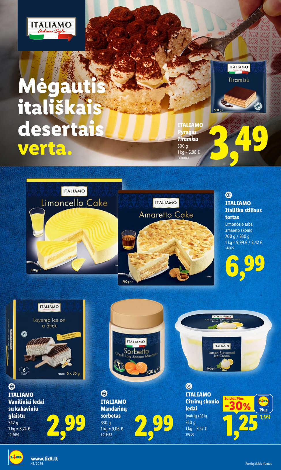 Lidl akcijų leidinys „Maisto prekių pasiūlymai“, 38 puslapis