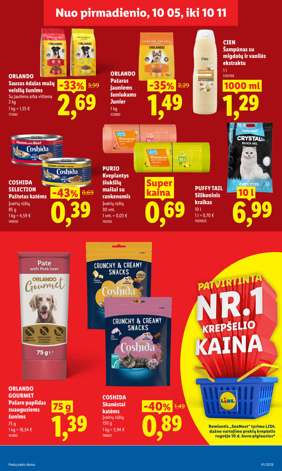 Lidl akcijų leidinys „Maisto prekių pasiūlymai“, 19 puslapis