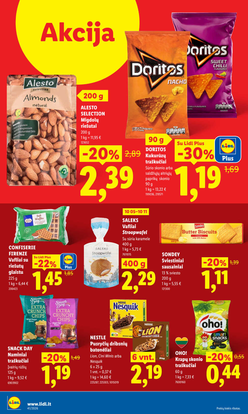 Lidl akcijų leidinys „Maisto prekių pasiūlymai“, 46 puslapis