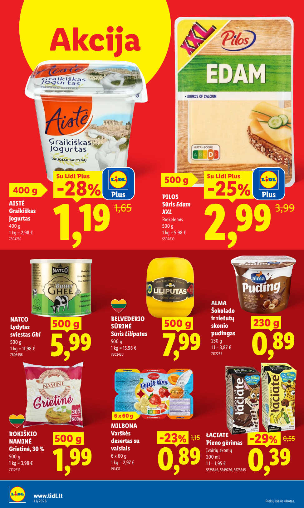 Lidl akcijų leidinys „Maisto prekių pasiūlymai“, 44 puslapis