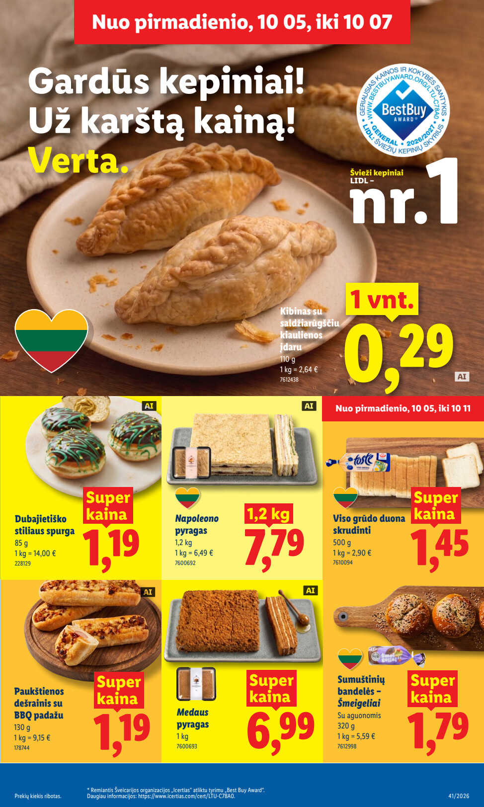 Lidl akcijų leidinys „Maisto prekių pasiūlymai“, 5 puslapis