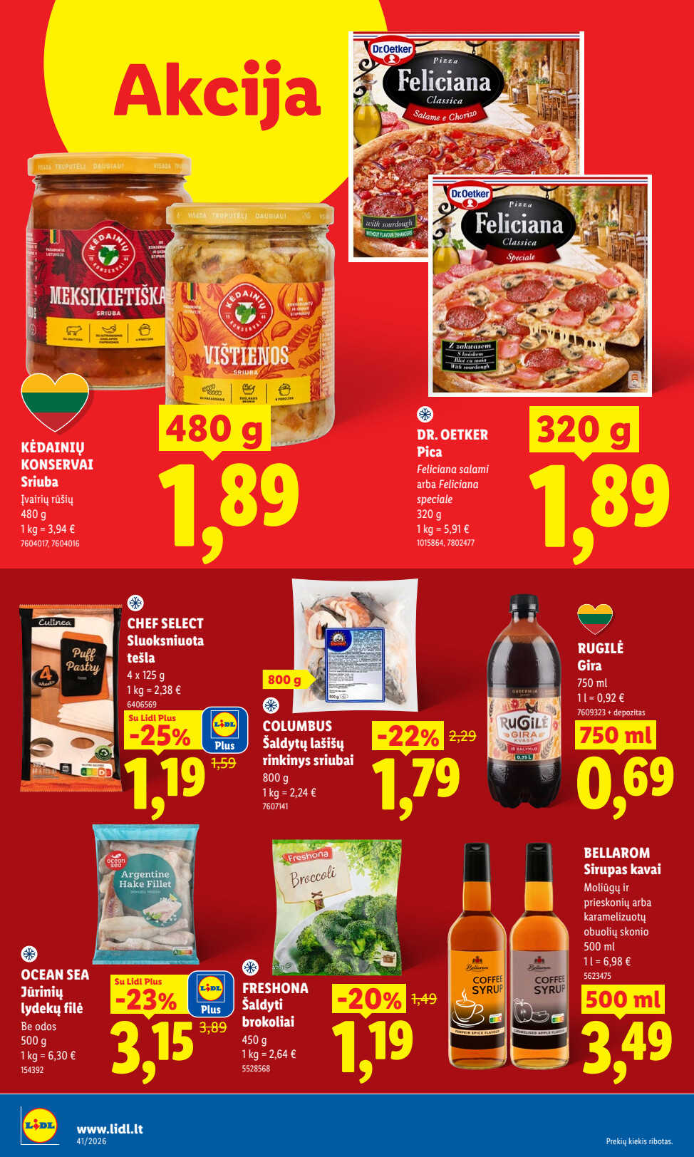 Lidl akcijų leidinys „Maisto prekių pasiūlymai“, 16 puslapis