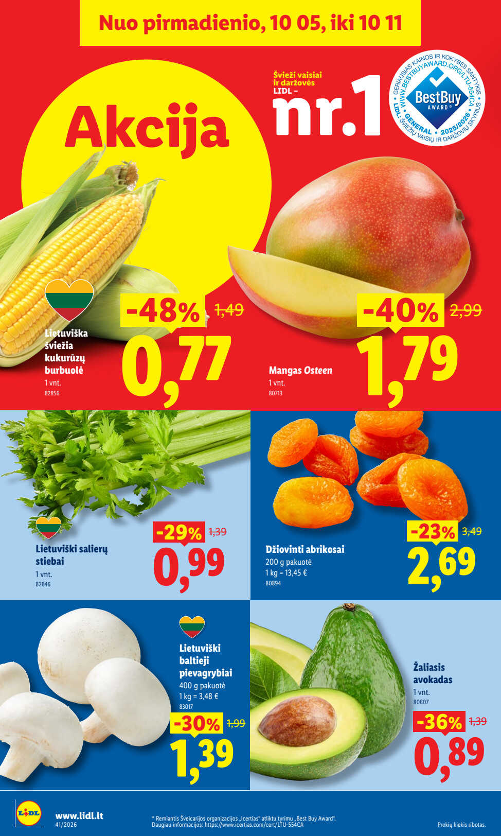 Lidl akcijų leidinys „Maisto prekių pasiūlymai“, 4 puslapis