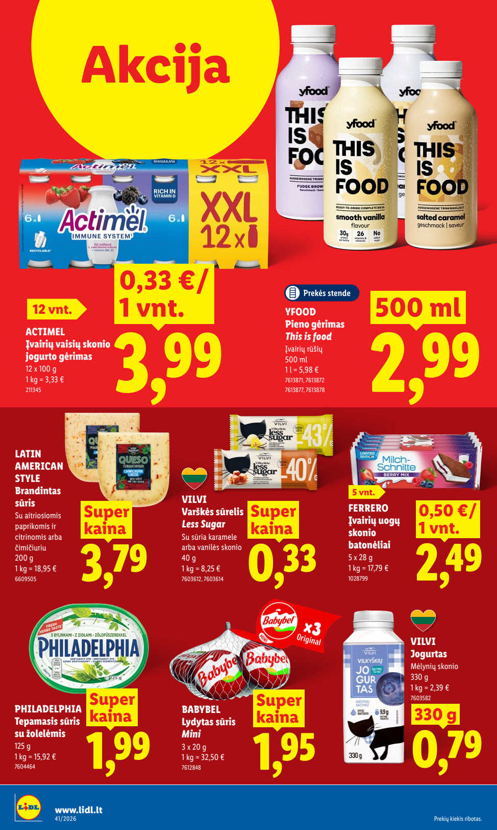 Lidl akcijų leidinys „Maisto prekių pasiūlymai“, 8 puslapis