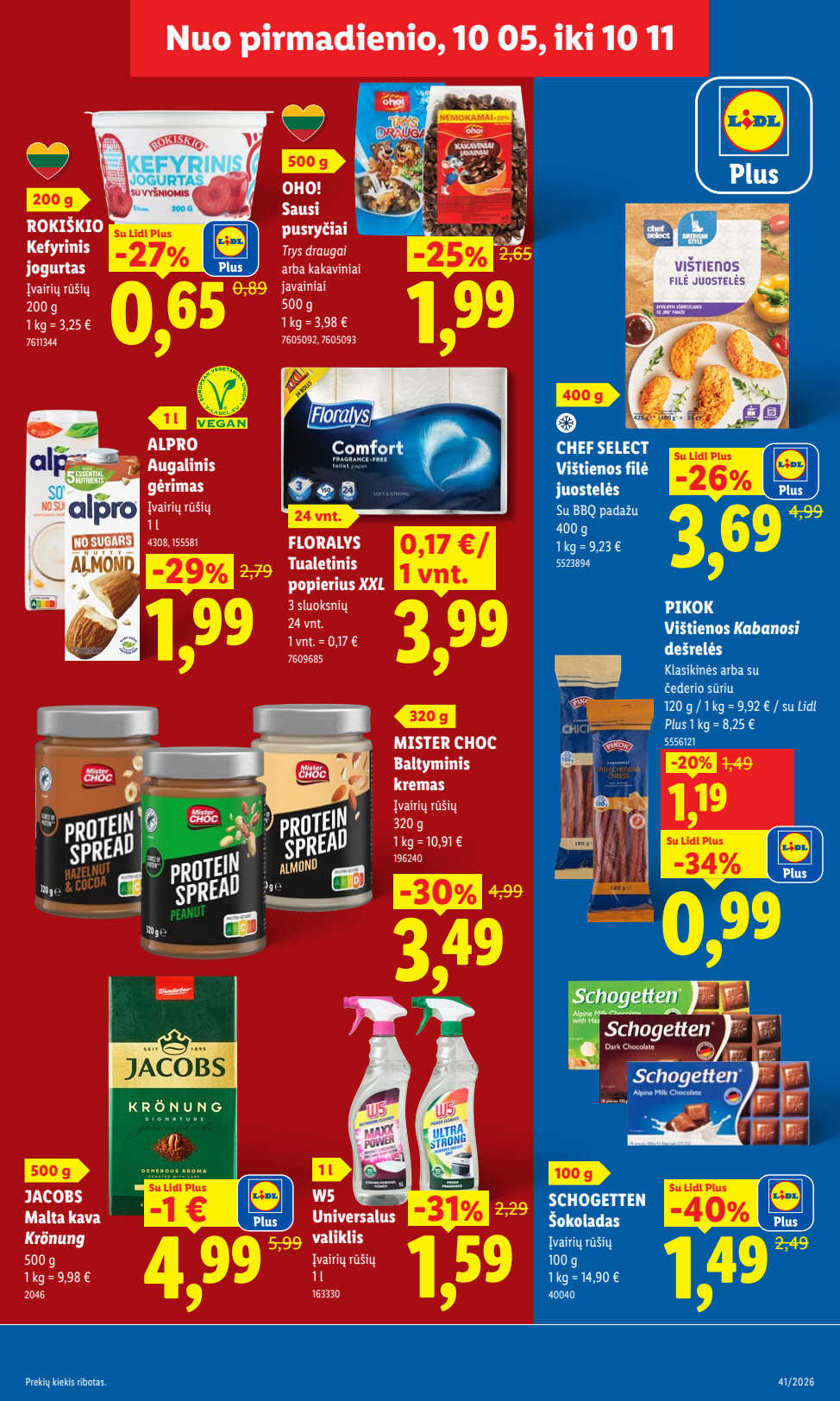 Lidl akcijų leidinys „Maisto prekių pasiūlymai“, 3 puslapis