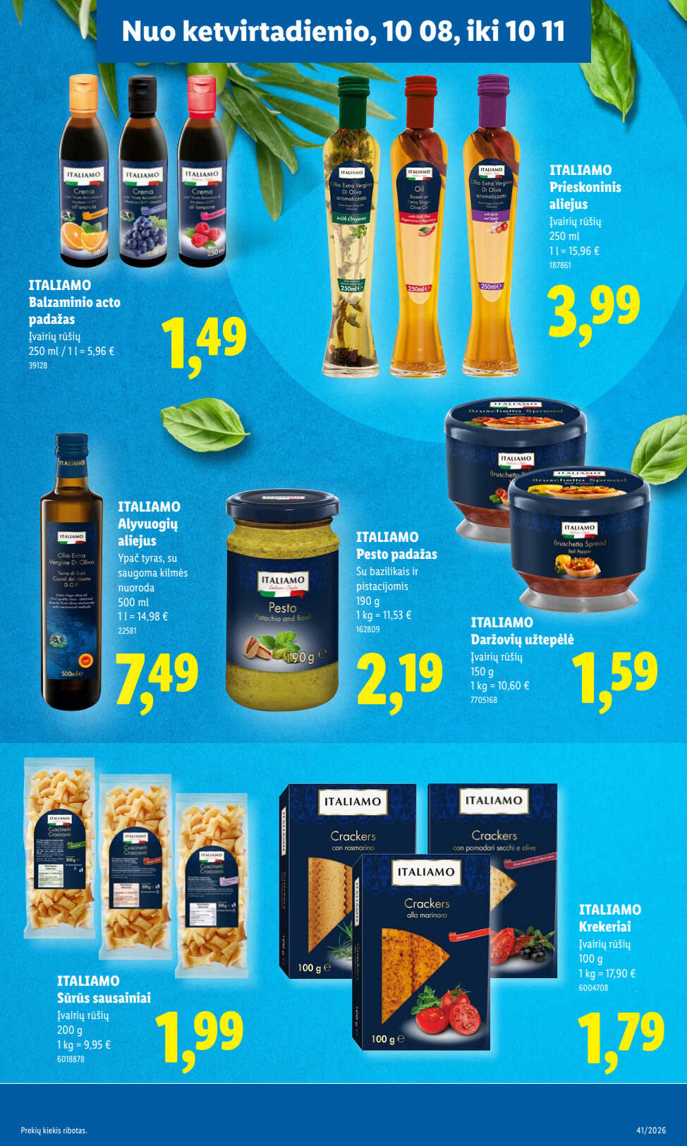 Lidl akcijų leidinys „Maisto prekių pasiūlymai“, 35 puslapis