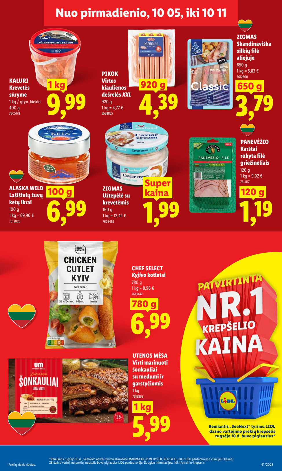 Lidl akcijų leidinys „Maisto prekių pasiūlymai“, 9 puslapis