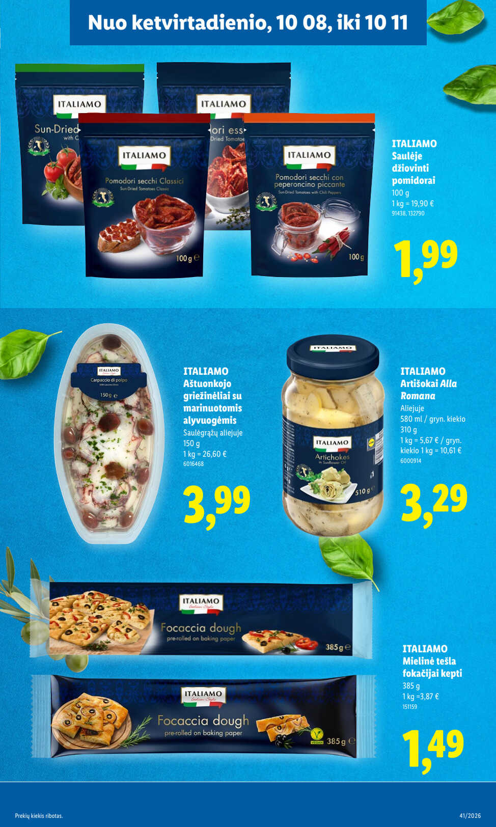 Lidl akcijų leidinys „Maisto prekių pasiūlymai“, 37 puslapis