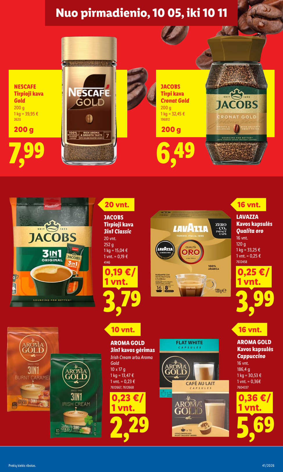Lidl akcijų leidinys „Maisto prekių pasiūlymai“, 13 puslapis