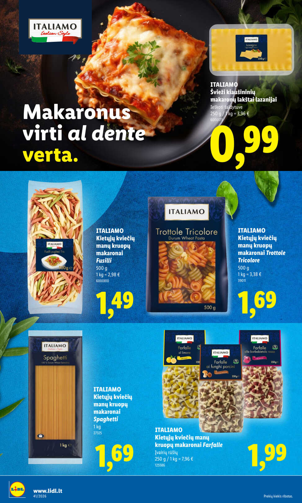 Lidl akcijų leidinys „Maisto prekių pasiūlymai“, 32 puslapis