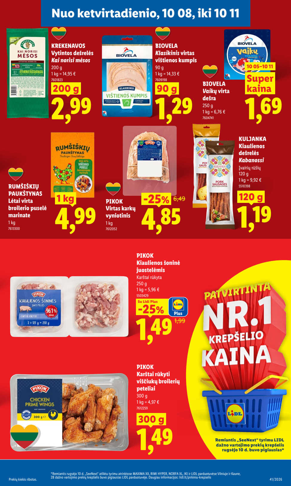 Lidl akcijų leidinys „Maisto prekių pasiūlymai“, 45 puslapis
