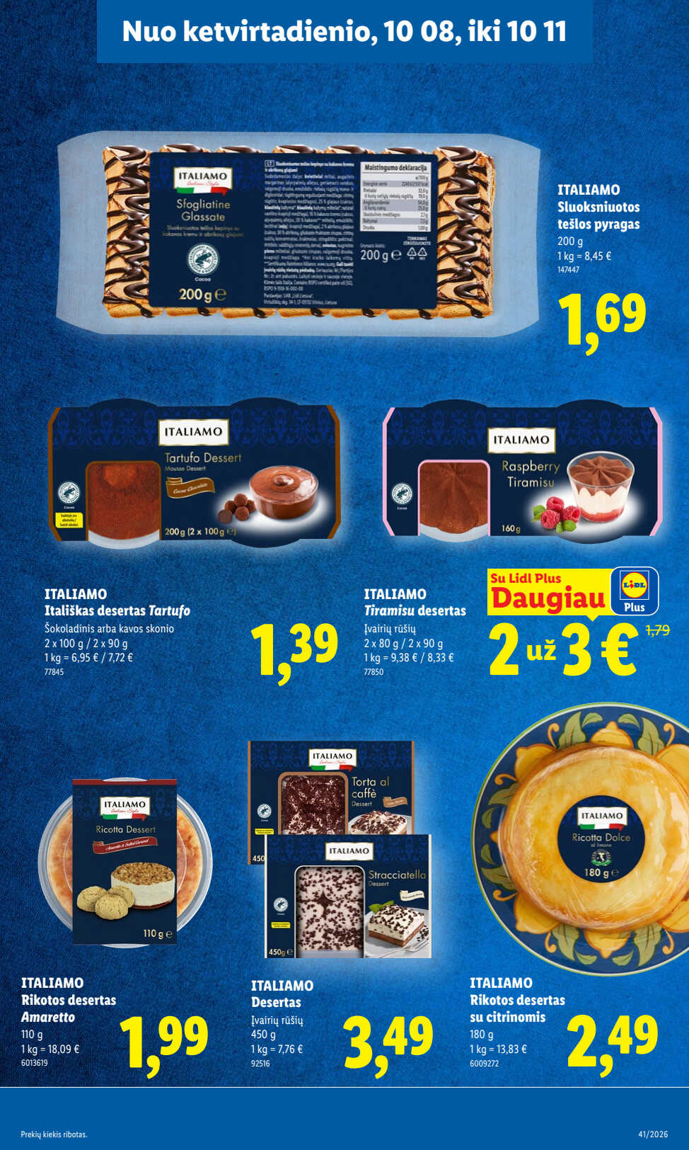 Lidl akcijų leidinys „Maisto prekių pasiūlymai“, 39 puslapis