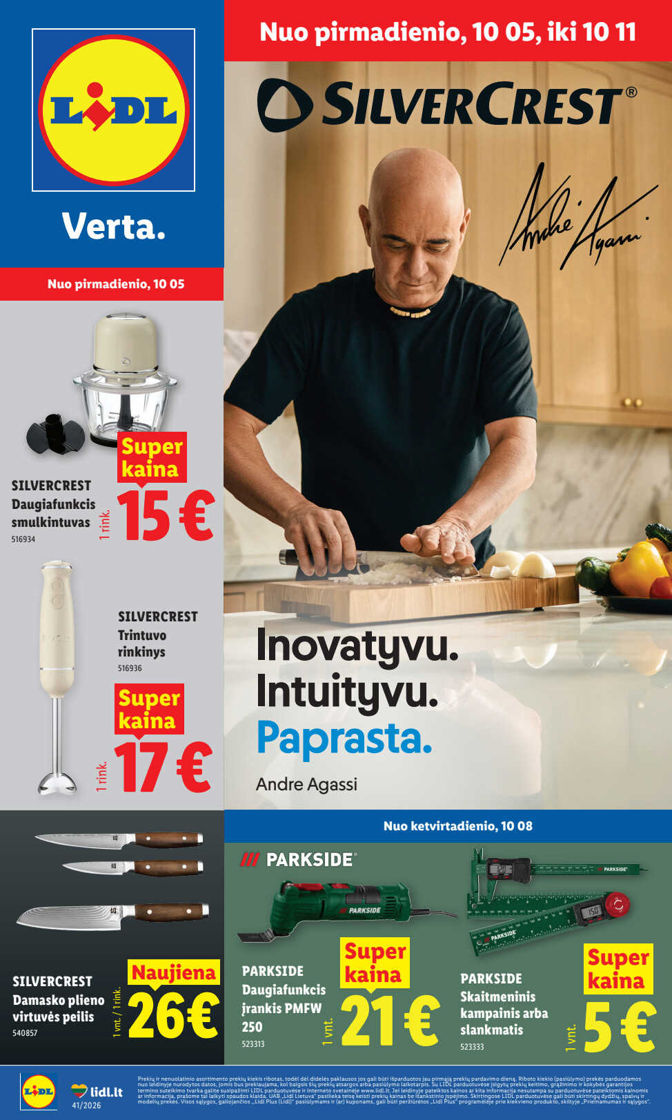 Lidl akcijų leidinys „Ne maisto prekių pasiūlymai“, 1 puslapis