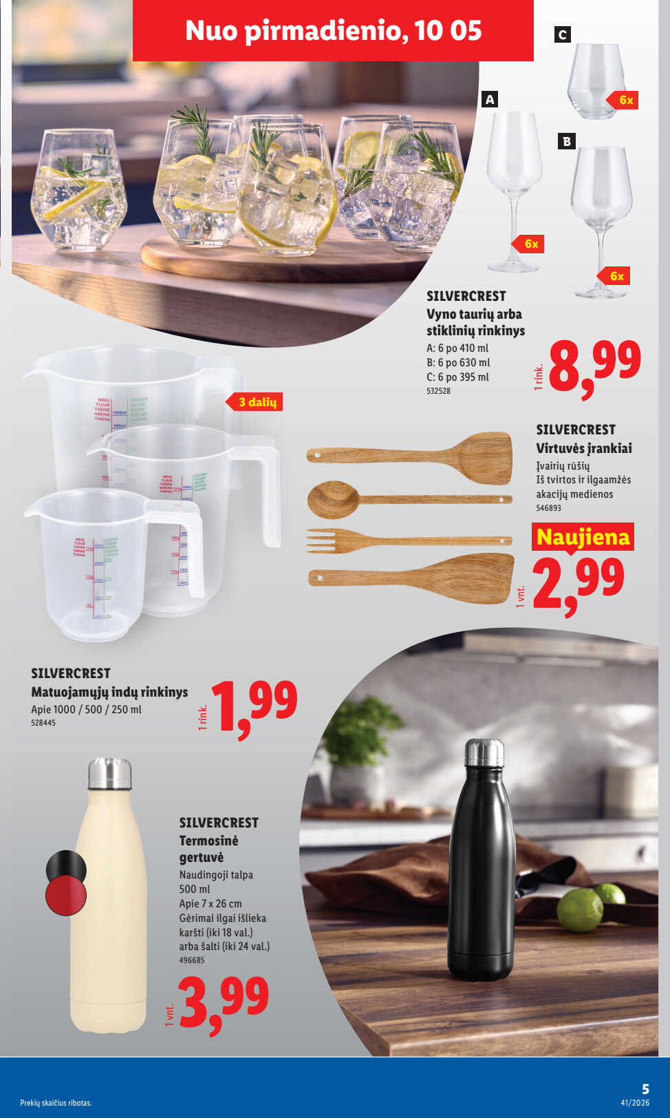 Lidl akcijų leidinys „Ne maisto prekių pasiūlymai“, 5 puslapis
