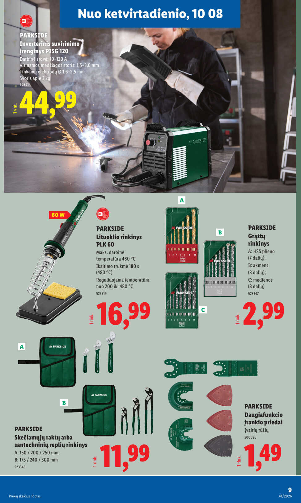 Lidl akcijų leidinys „Ne maisto prekių pasiūlymai“, 17 puslapis